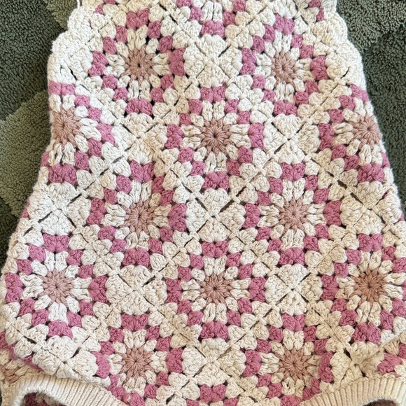 Zara Pink and Cream Crochet Kids One Piece - Picture 3 of 7